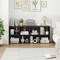 Wooden 8 Cube Bookcase Storage Shelf with Wide Top Surface, Multi-Purpose Display Organizer Rack for Books, Decor & Storage Bins, Freestanding Home Shelving Unit